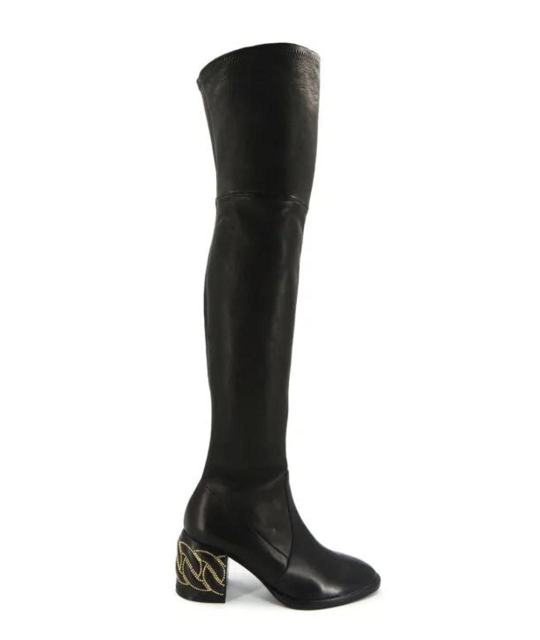 CASADEI Черные кожаные ботфорты, фото 1