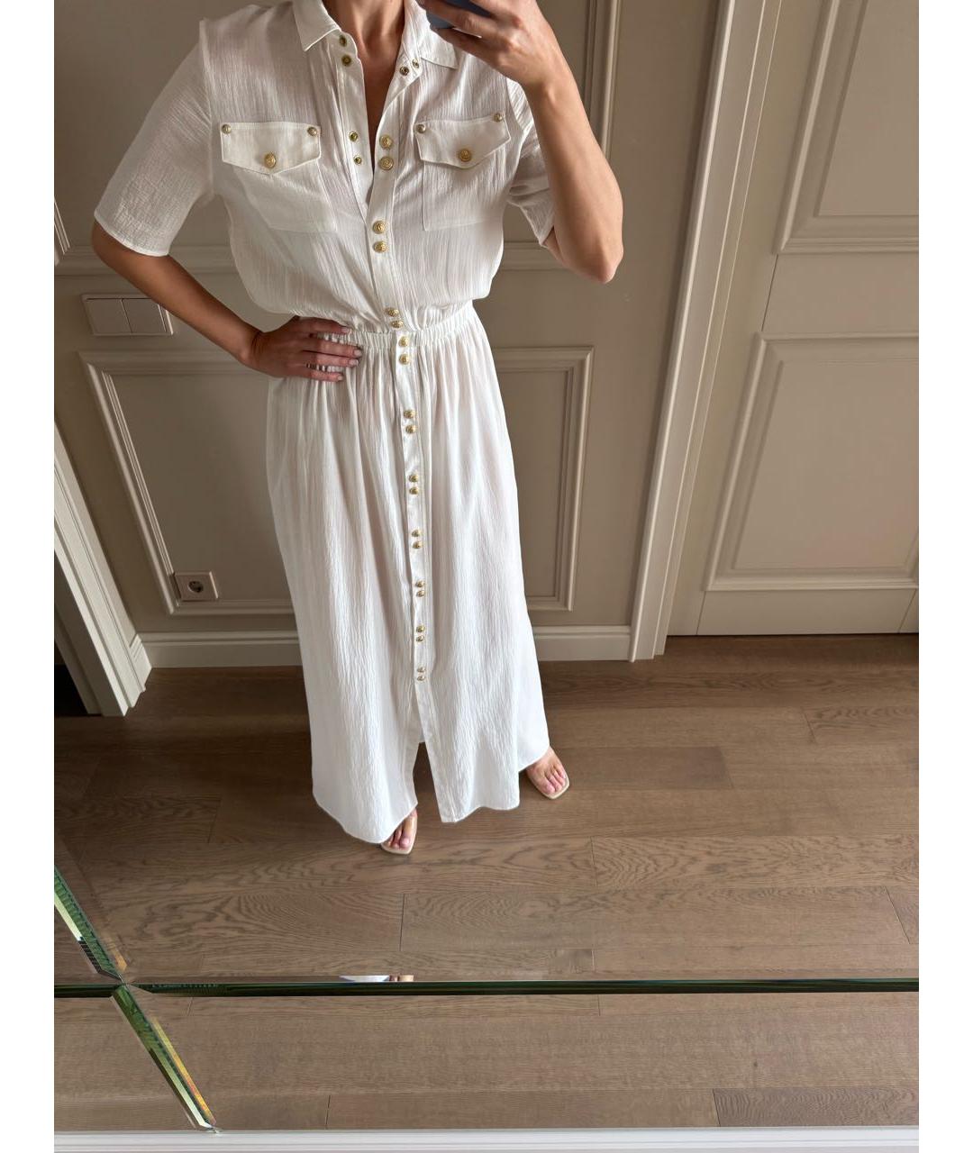 BALMAIN Бежевое хлопковое повседневное платье, фото 4