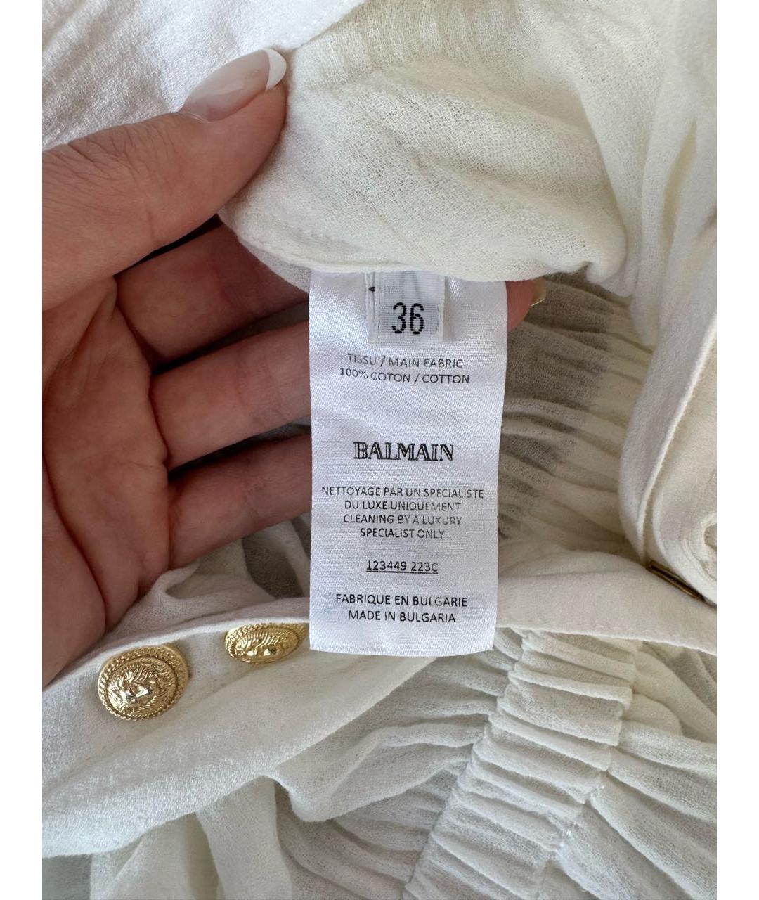 BALMAIN Бежевое хлопковое повседневное платье, фото 5