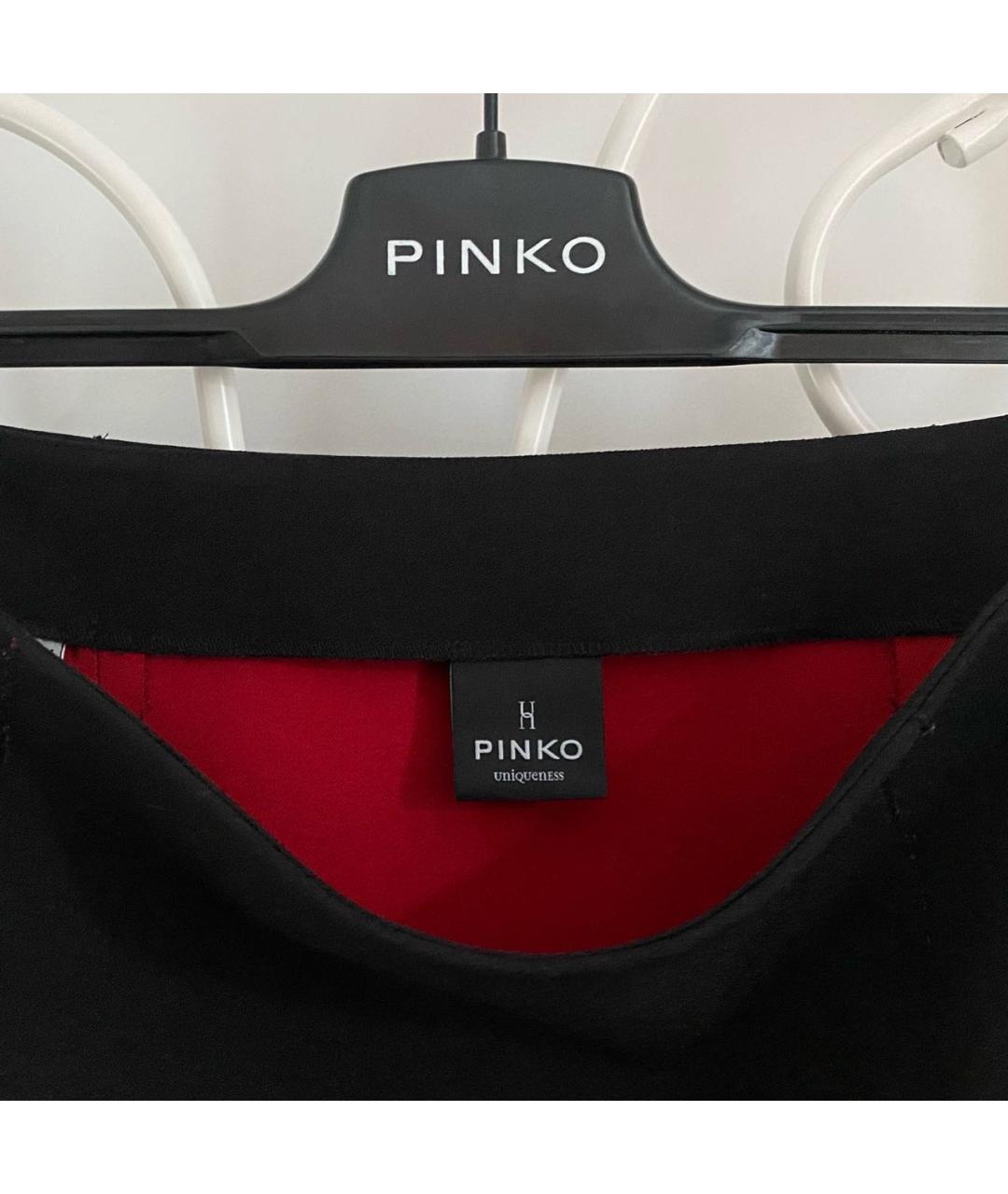 PINKO Черная полиэстеровая юбка мини, фото 4