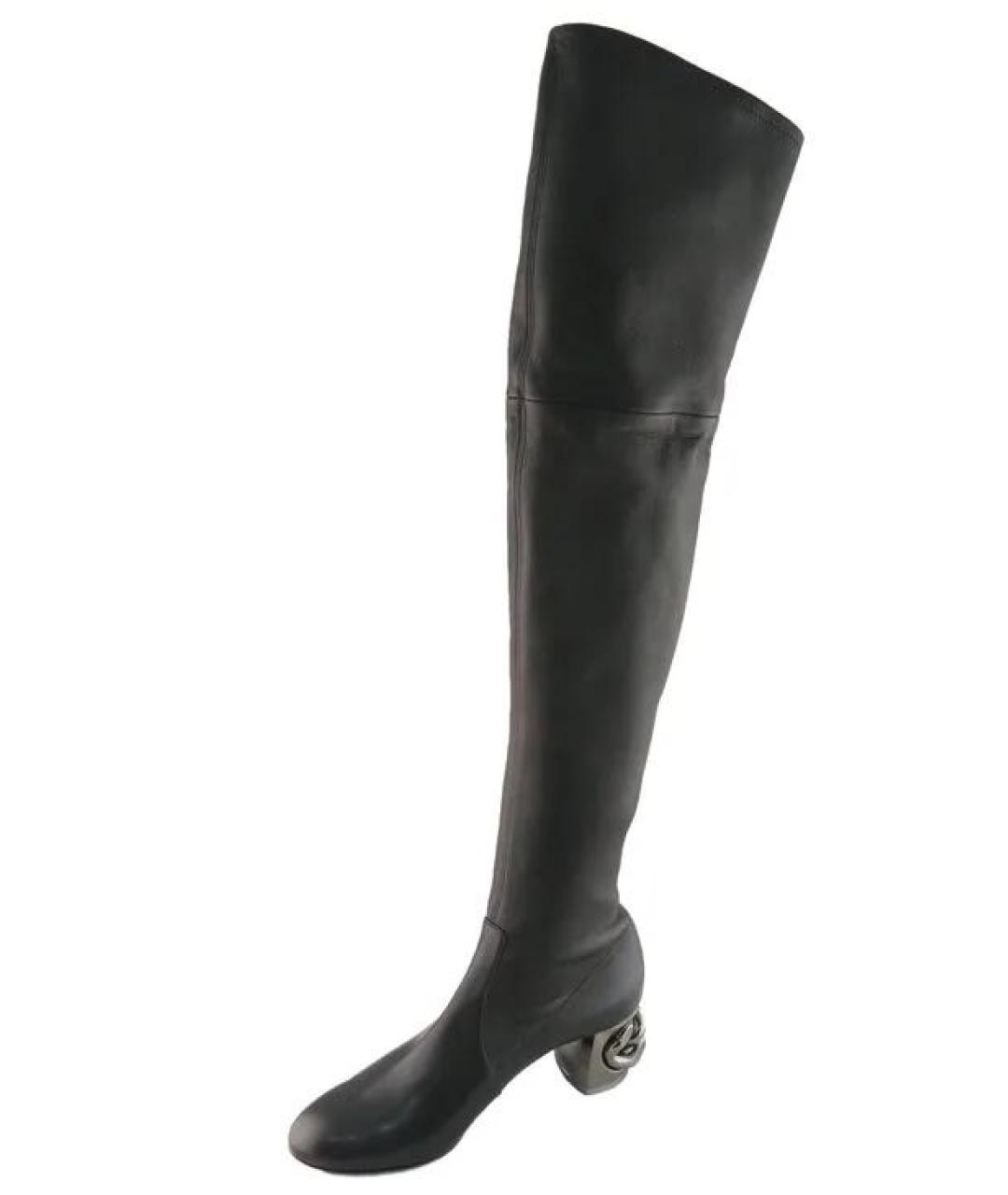 CASADEI Серые кожаные ботфорты, фото 2