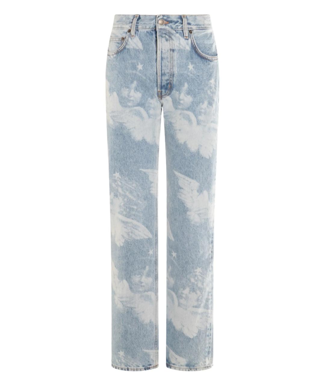 FIORUCCI Голубые хлопковые прямые джинсы, фото 1