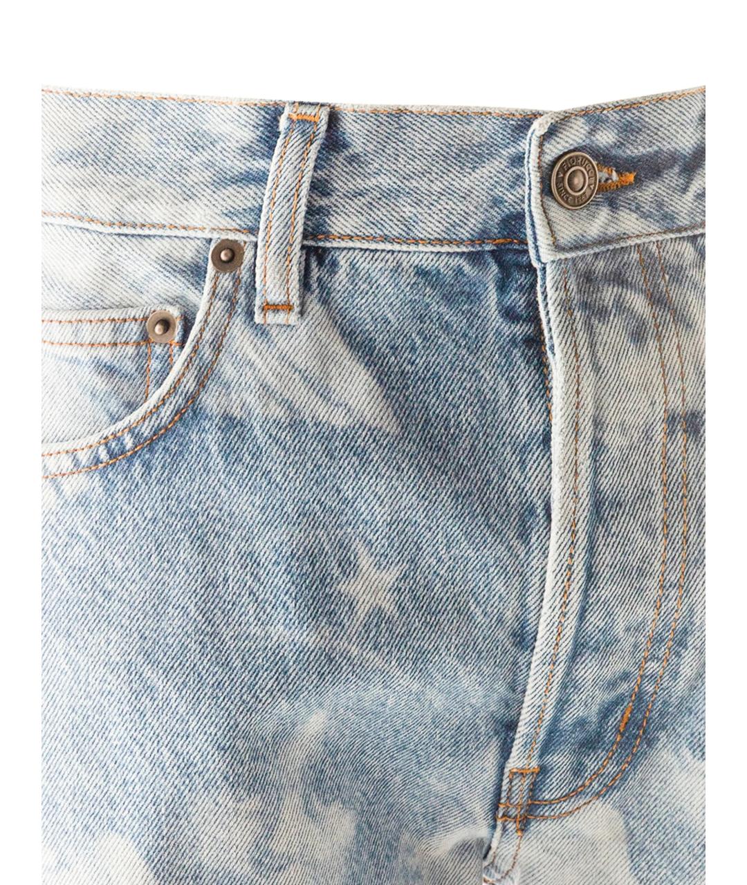 FIORUCCI Голубые хлопковые прямые джинсы, фото 2