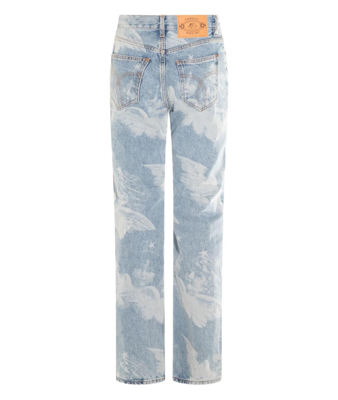 FIORUCCI Голубые хлопковые прямые джинсы, фото 3