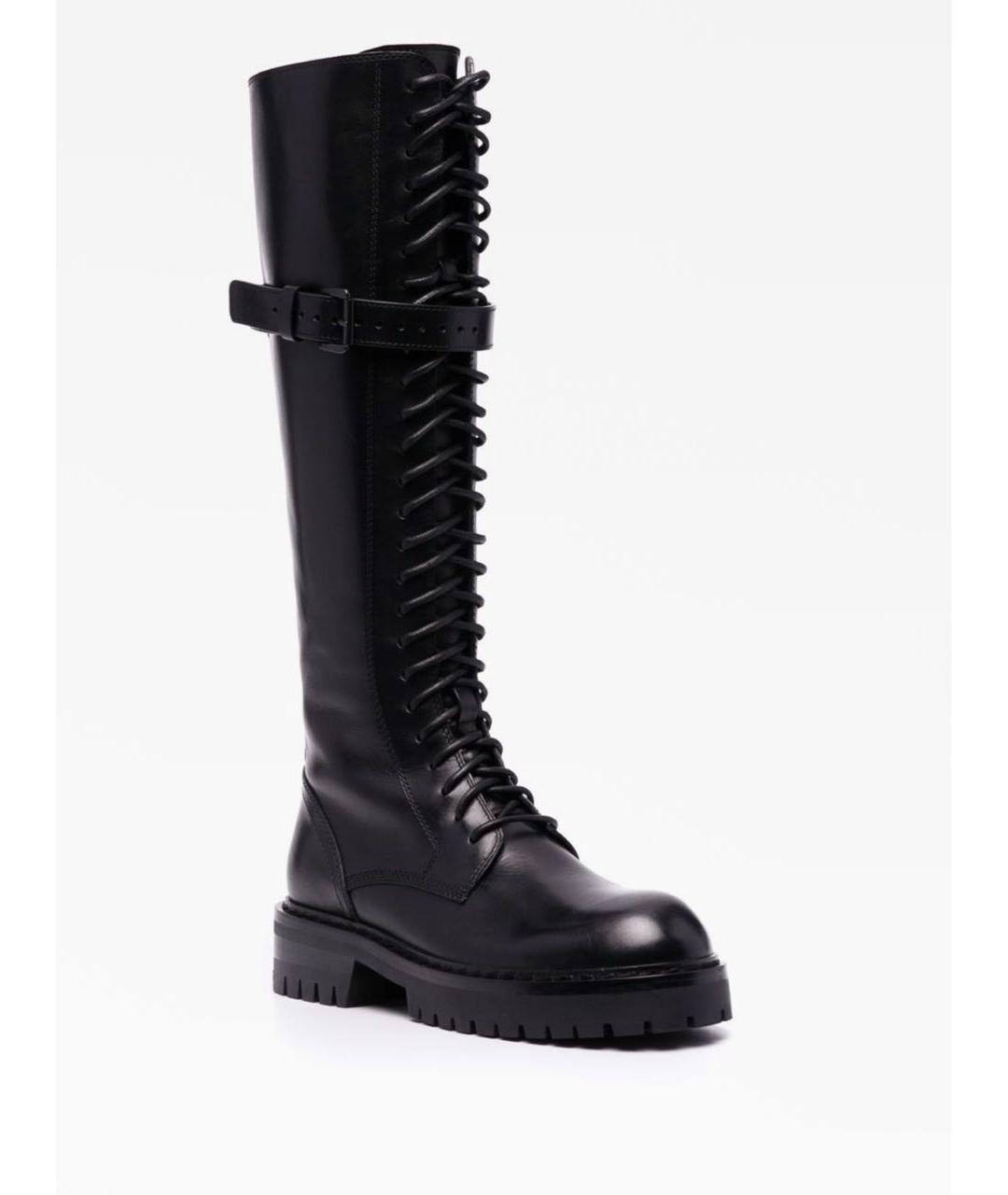 ANN DEMEULEMEESTER Черные кожаные сапоги, фото 2