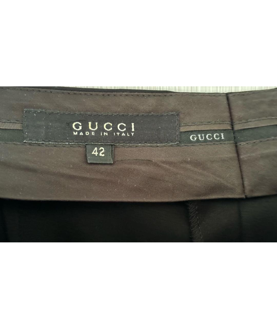 GUCCI Черные шерстяные брюки узкие, фото 4