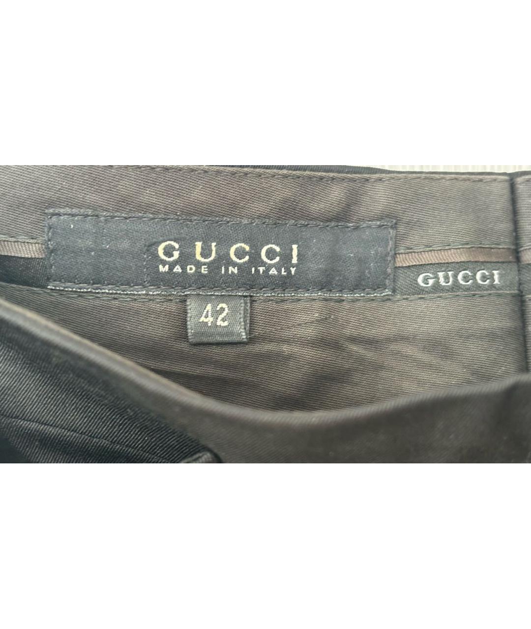 GUCCI Черные шерстяные брюки узкие, фото 5