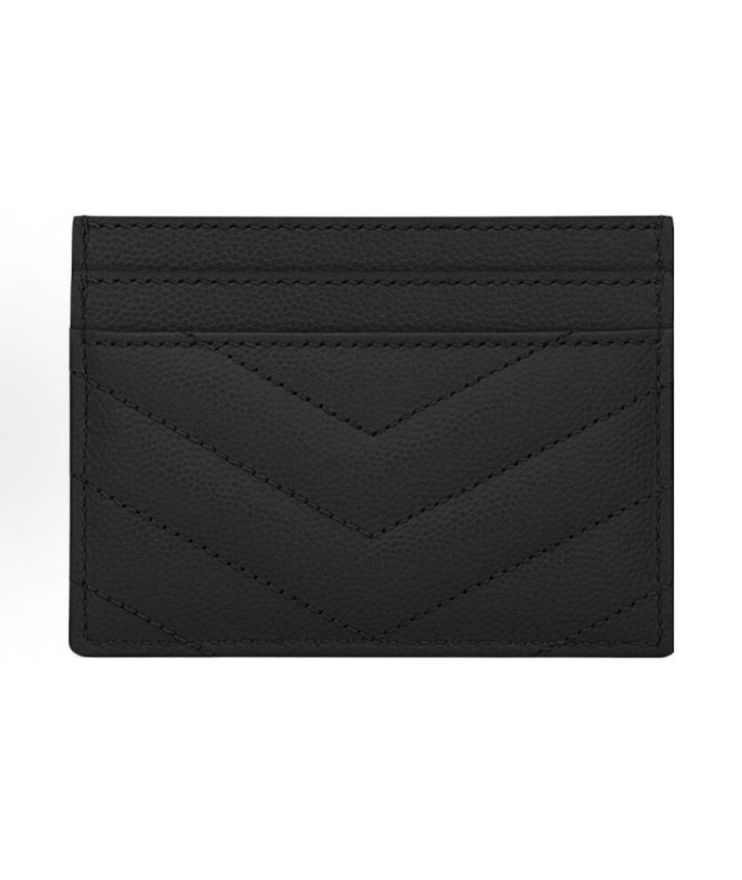 SAINT LAURENT Черный кожаный кардхолдер, фото 4