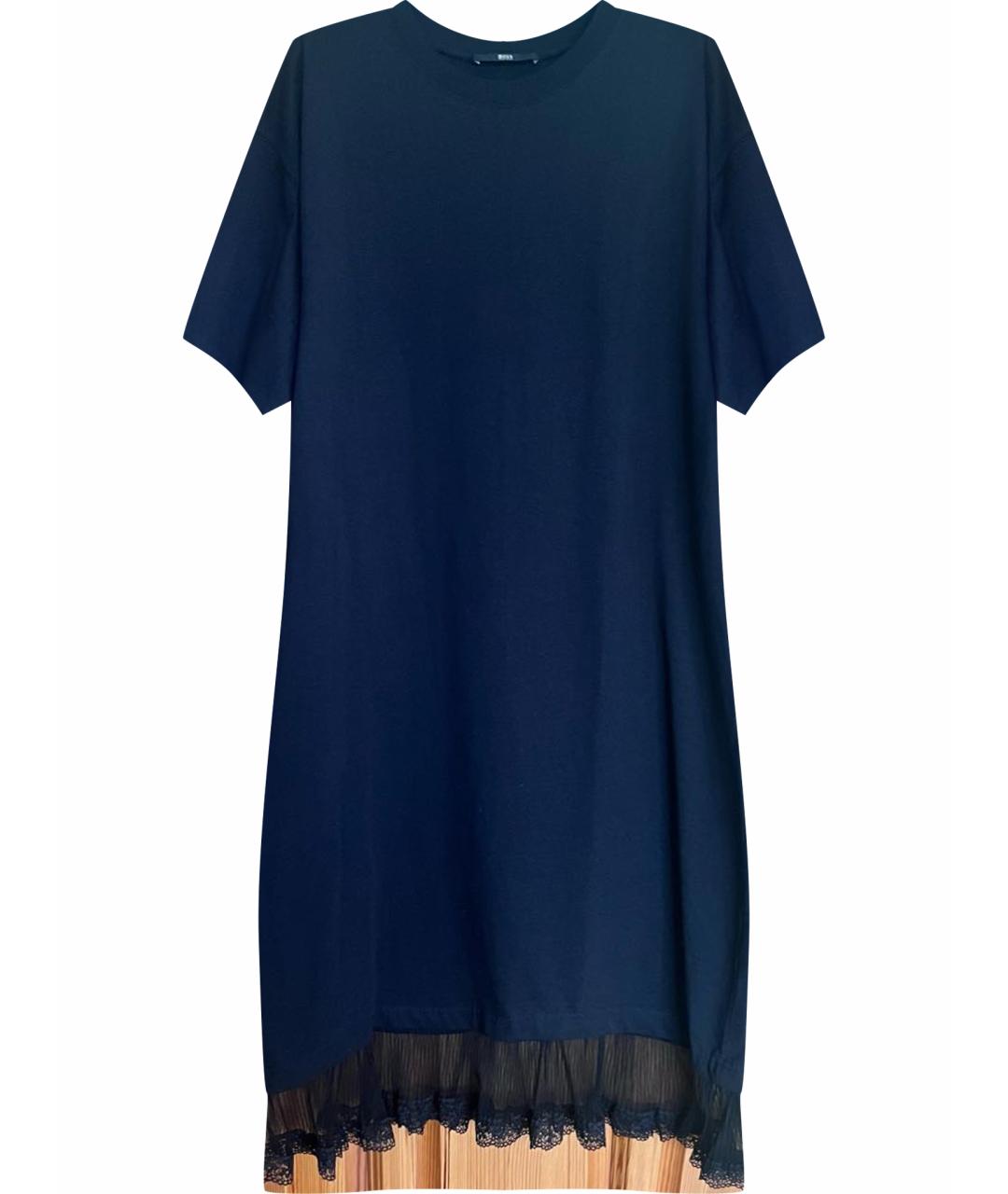 HUGO BOSS Черное хлопковое повседневное платье, фото 1