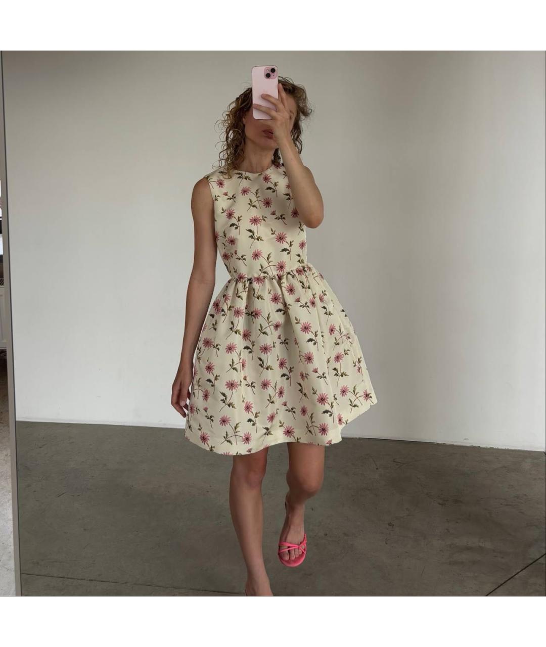 RED VALENTINO Бежевое коктейльное платье, фото 3
