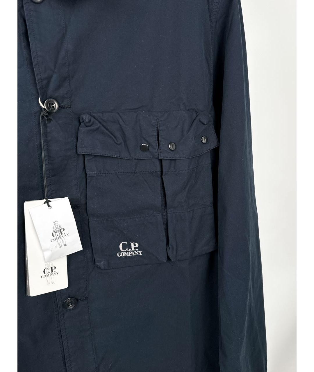 CP COMPANY Темно-синяя хлопковая кэжуал рубашка, фото 4