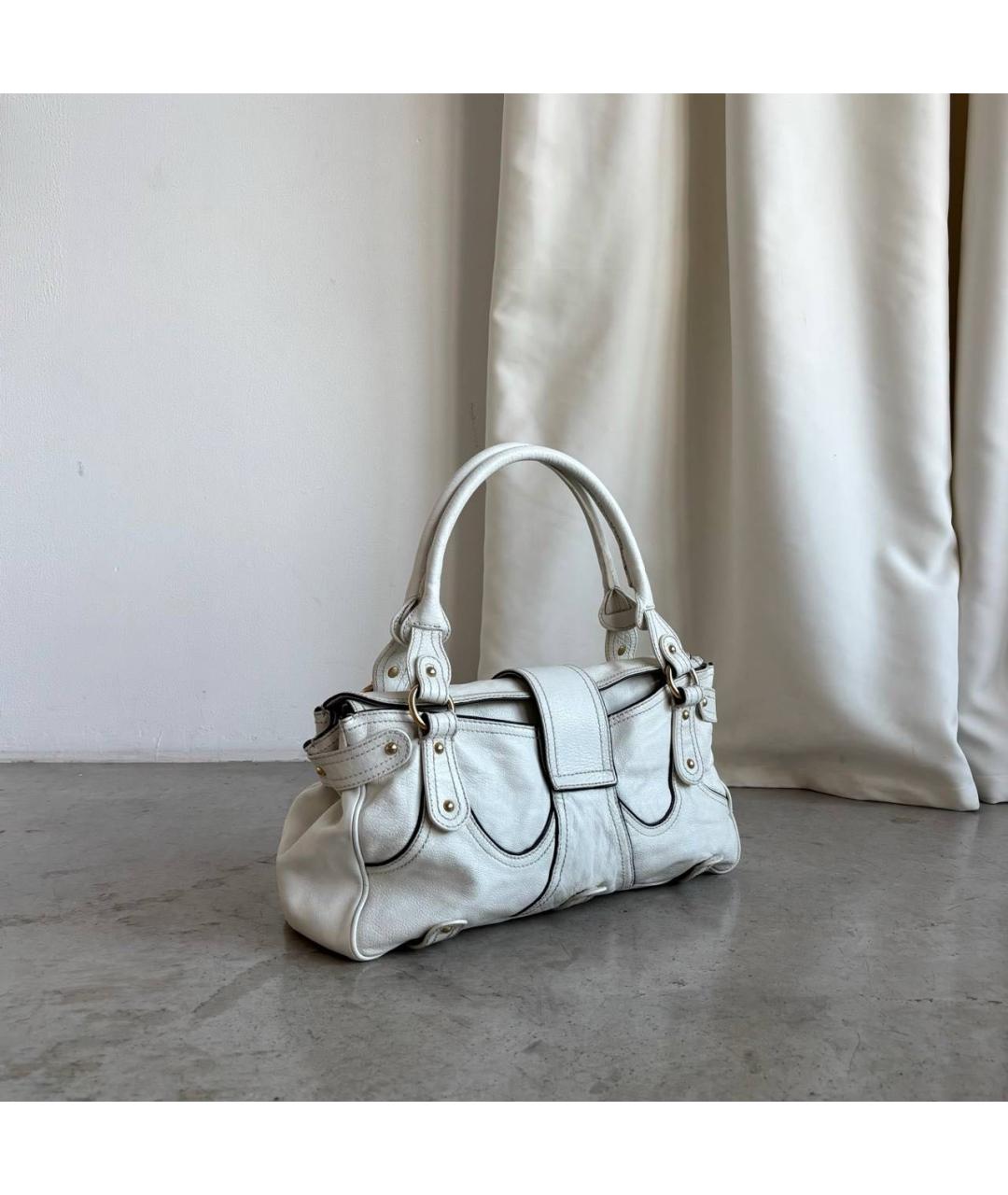 VALENTINO Белая кожаная сумка тоут, фото 5