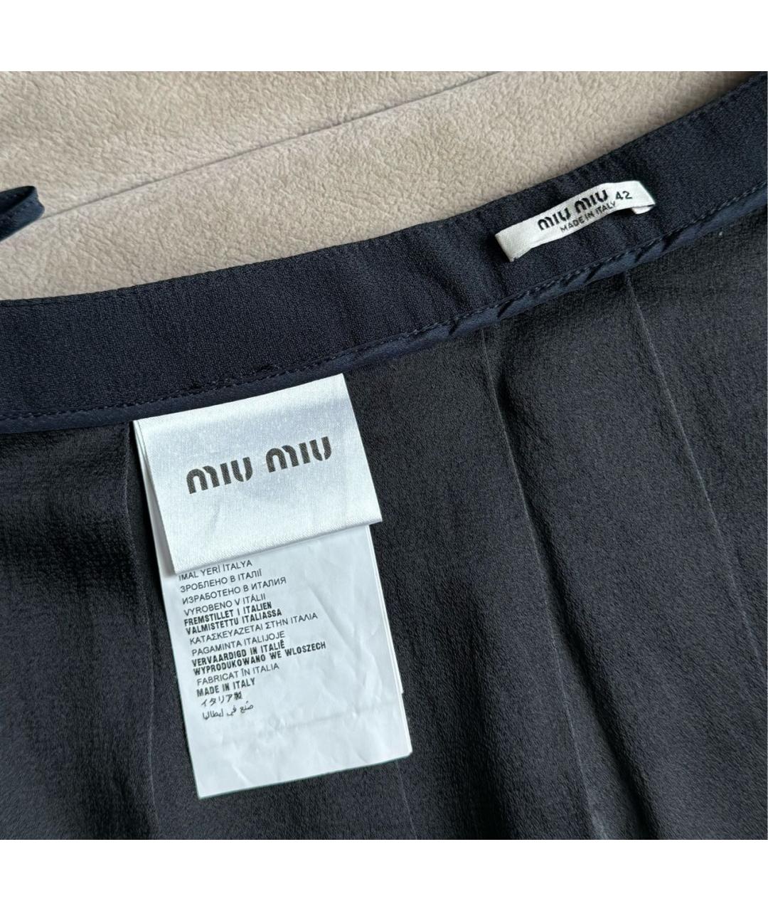 MIU MIU Темно-синяя юбка мини, фото 2