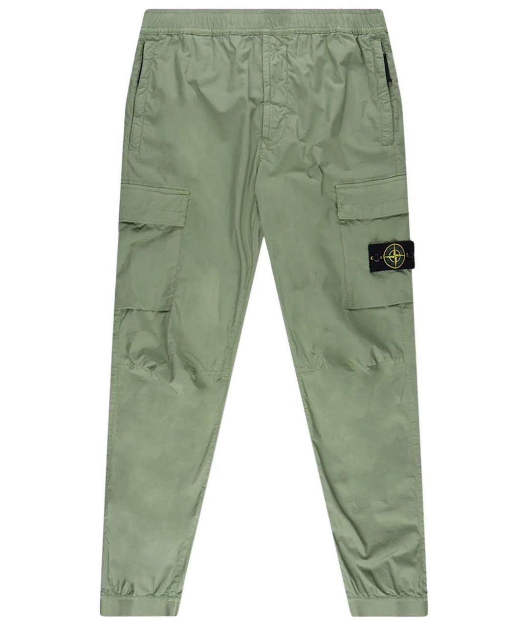 STONE ISLAND Хаки хлопковые повседневные брюки, фото 1