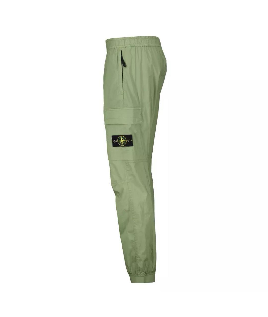 STONE ISLAND Хаки хлопковые повседневные брюки, фото 2