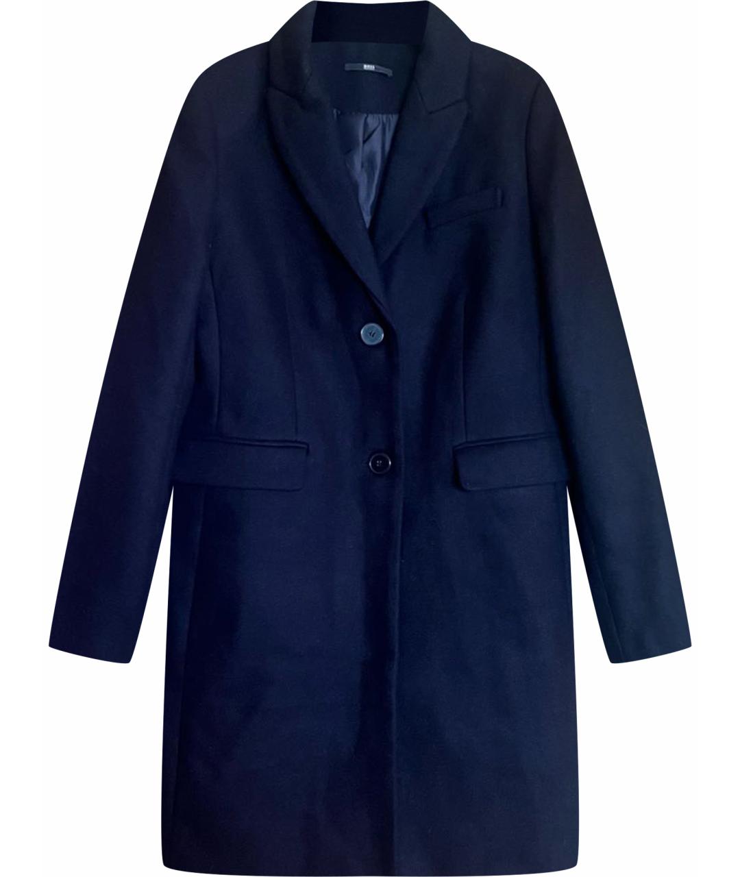 HUGO BOSS Черное шерстяное пальто, фото 1