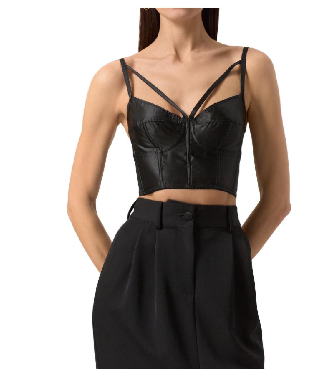 DOLCE&GABBANA Черная синтетическая майка, фото 3