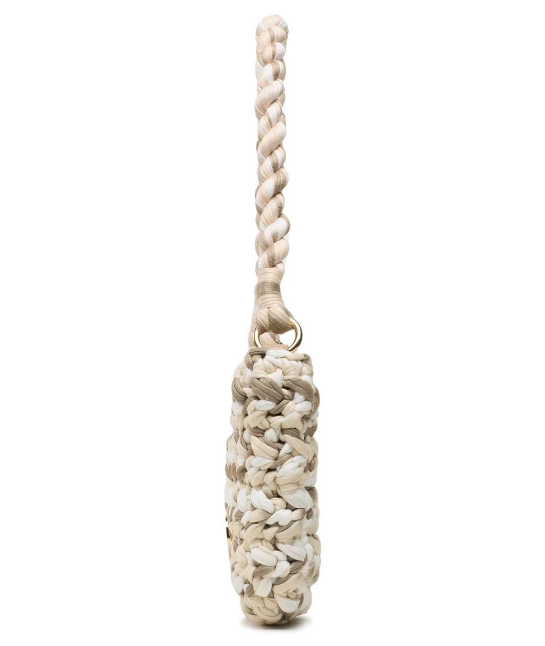 LOVE MOSCHINO Бежевая пелетеная сумка с короткими ручками, фото 3