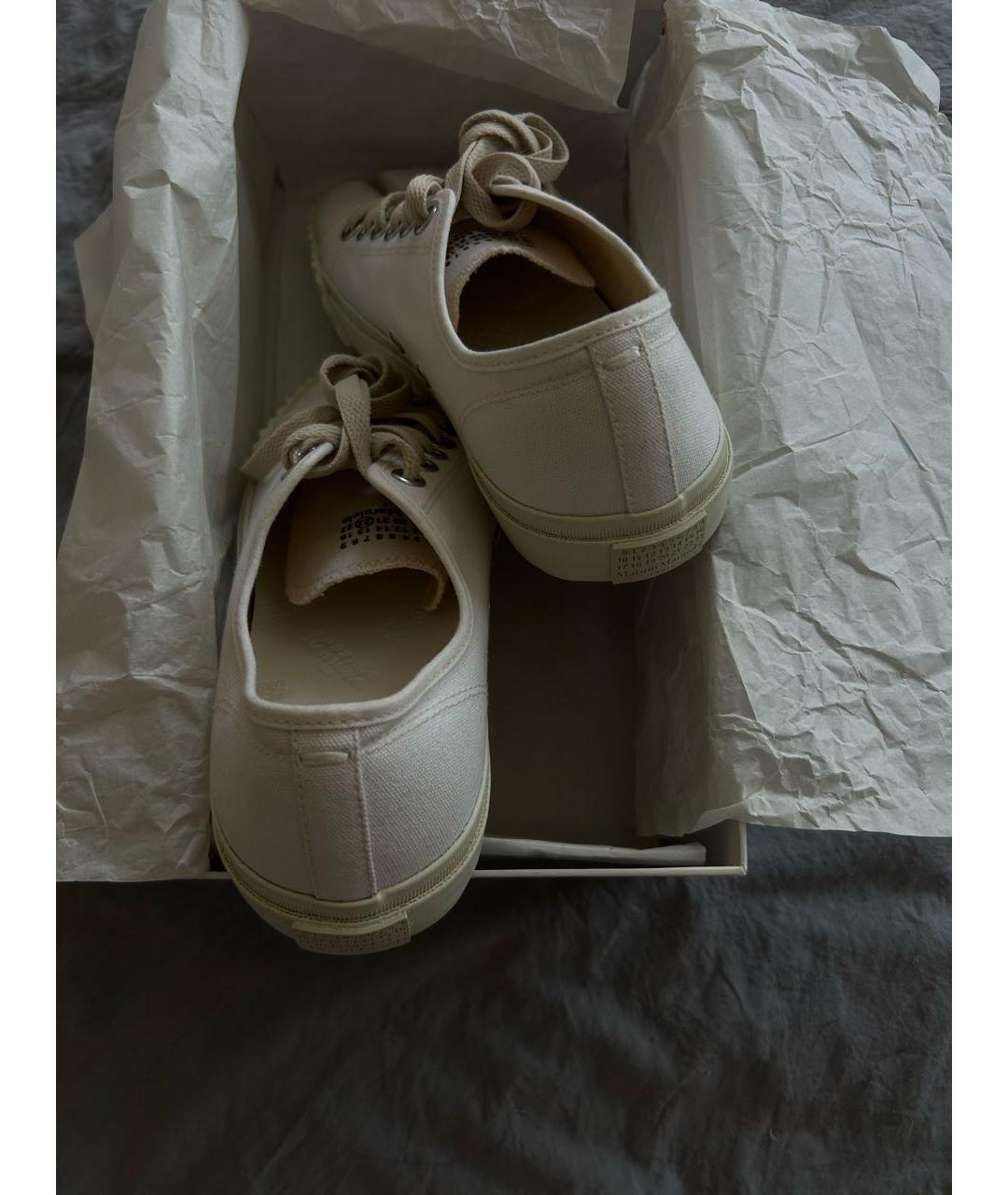 MAISON MARGIELA Белые кожаные кеды, фото 3