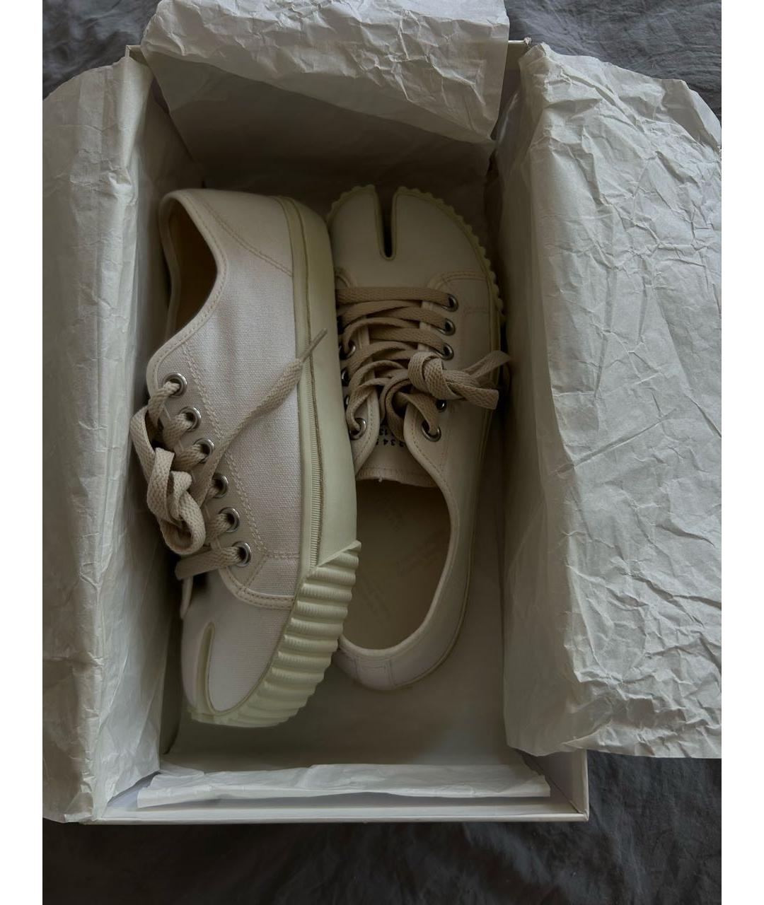 MAISON MARGIELA Белые кожаные кеды, фото 4