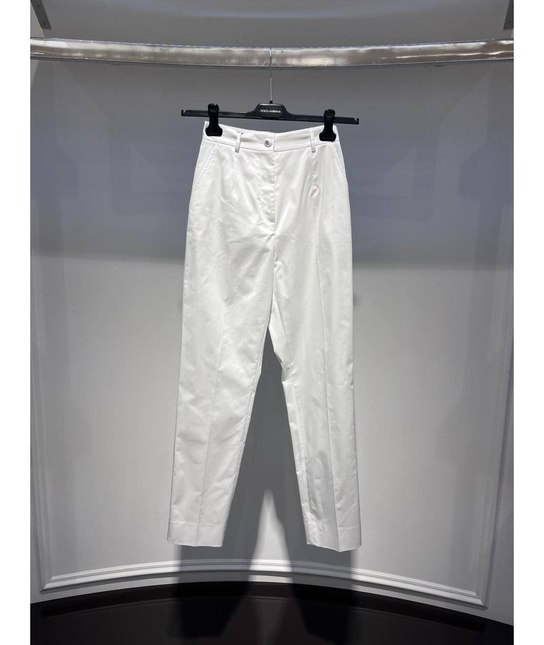 DOLCE&GABBANA Белые прямые брюки, фото 3