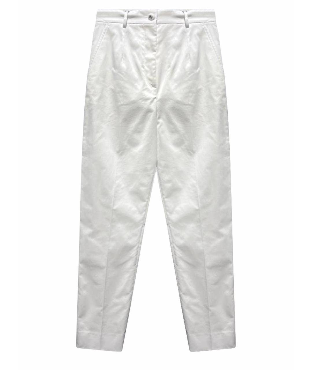 DOLCE&GABBANA Белые прямые брюки, фото 1