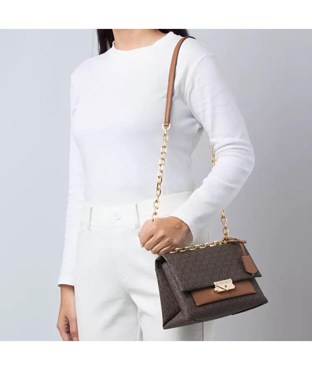 MICHAEL KORS Коричневая кожаная сумка через плечо, фото 7