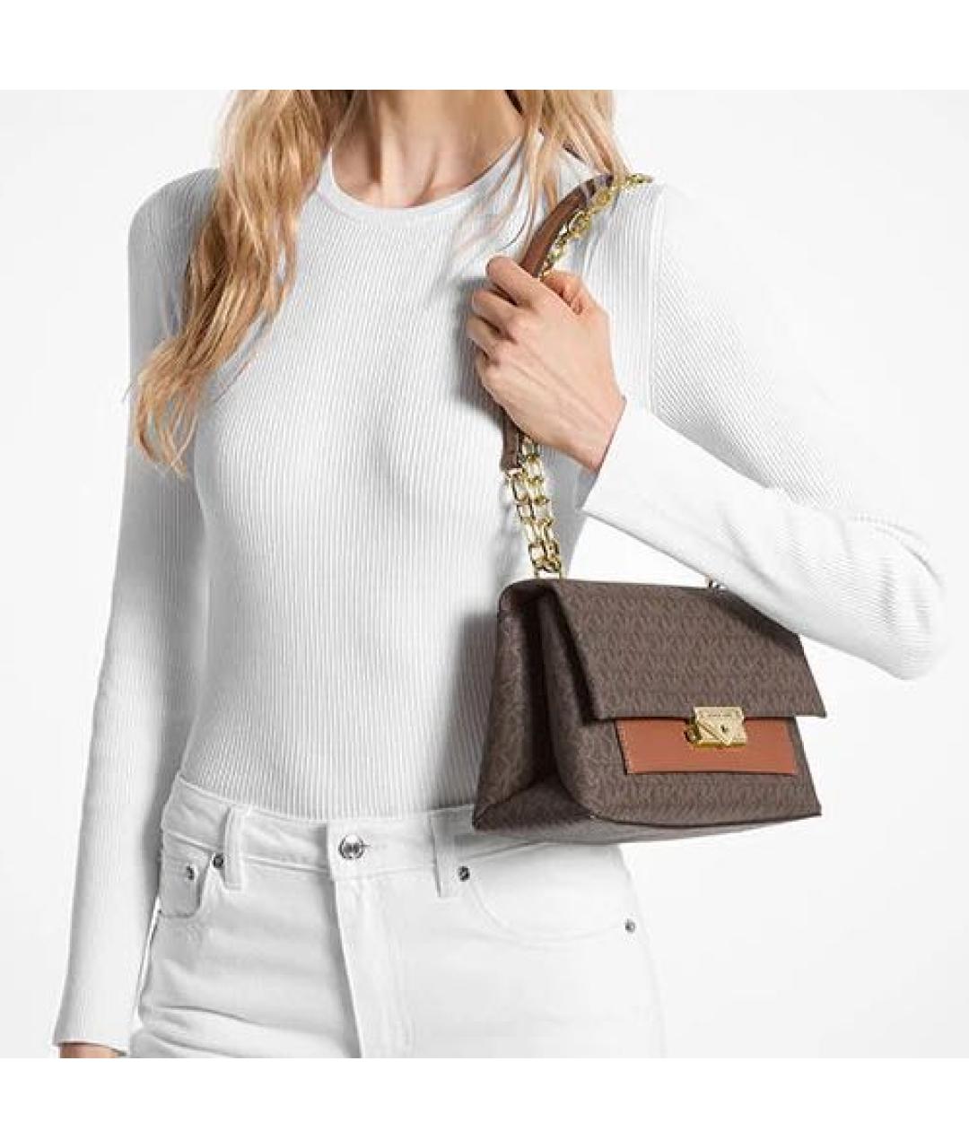 MICHAEL KORS Коричневая кожаная сумка через плечо, фото 2