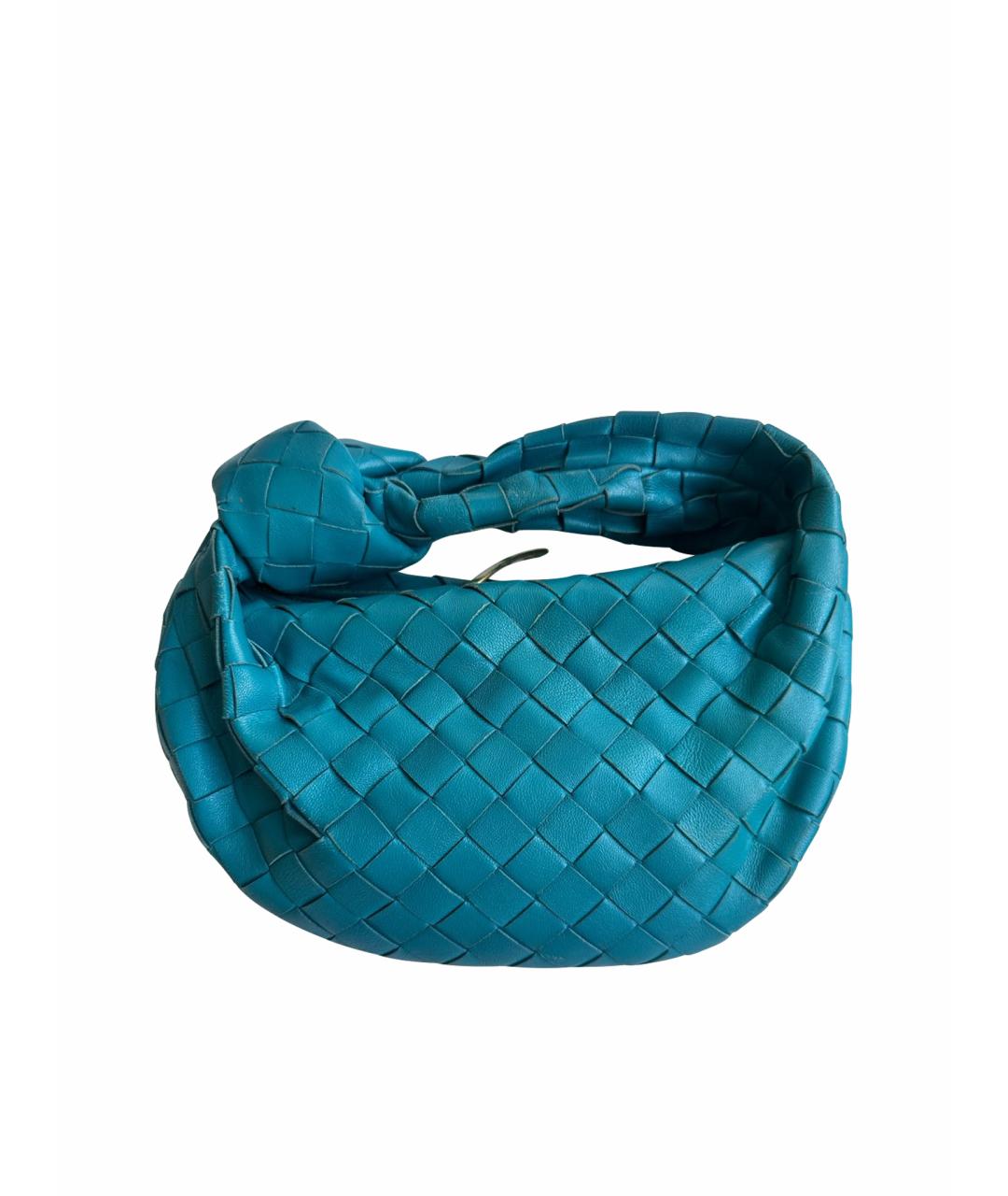 BOTTEGA VENETA Бирюзовая кожаная сумка с короткими ручками, фото 1