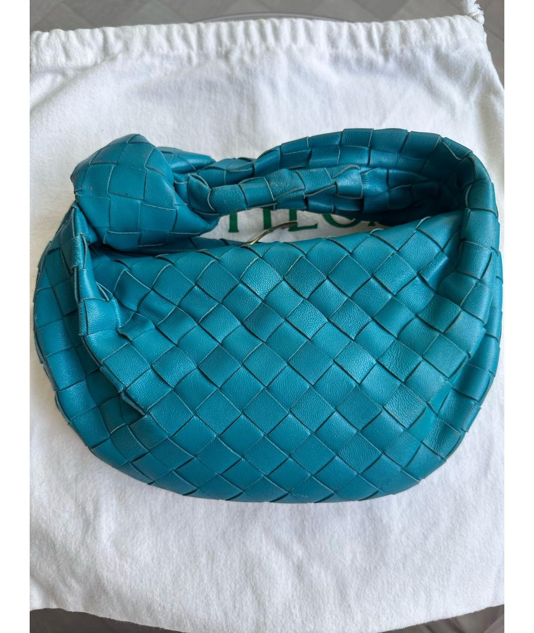 BOTTEGA VENETA Бирюзовая кожаная сумка с короткими ручками, фото 7