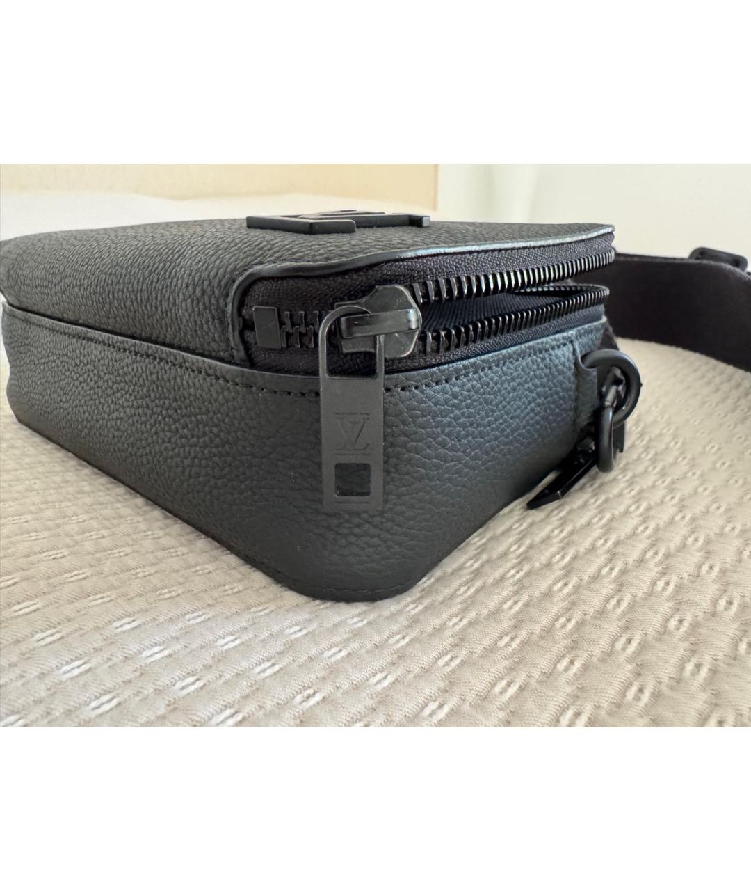LOUIS VUITTON Черная кожаная сумка на плечо, фото 2