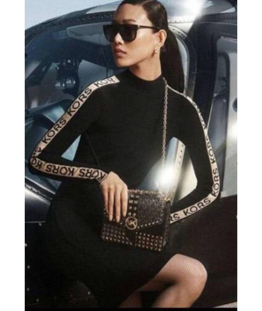 MICHAEL KORS Черное вискозное повседневное платье, фото 6
