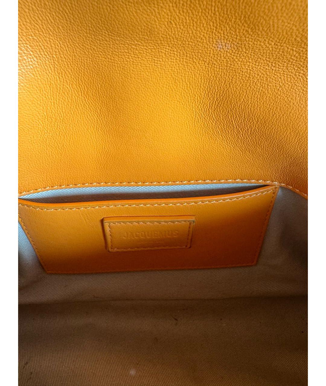 JACQUEMUS Оранжевая кожаная сумка через плечо, фото 4