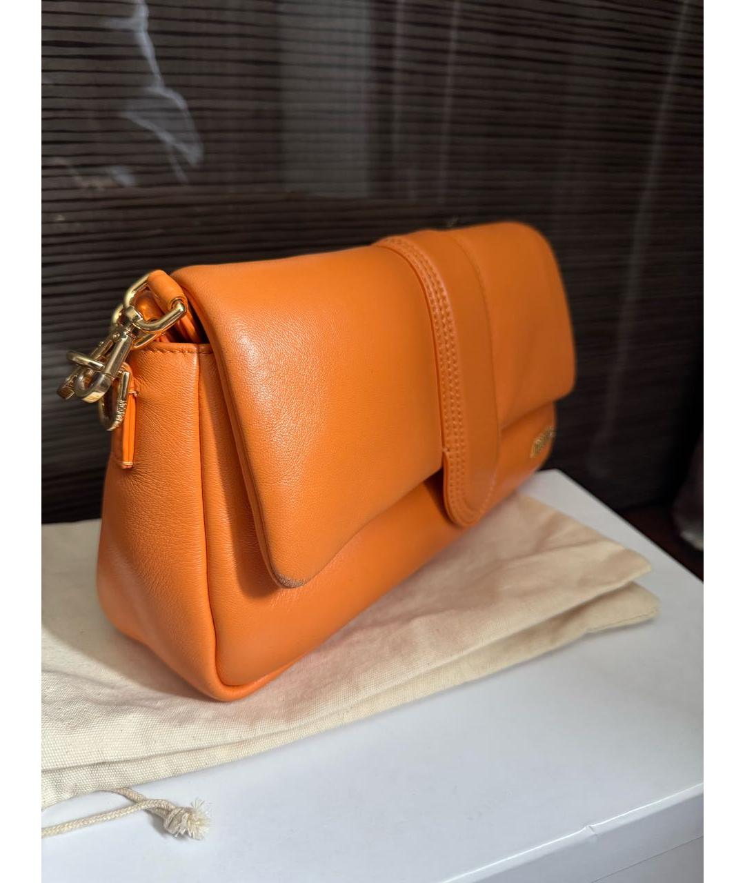JACQUEMUS Оранжевая кожаная сумка через плечо, фото 2