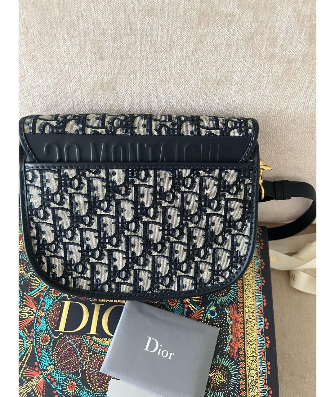 CHRISTIAN DIOR Темно-синяя кожаная сумка через плечо, фото 2