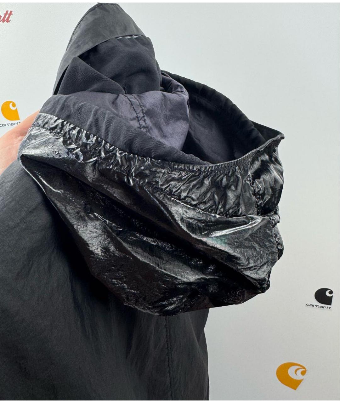 STONE ISLAND Черная полиуретановая куртка, фото 5