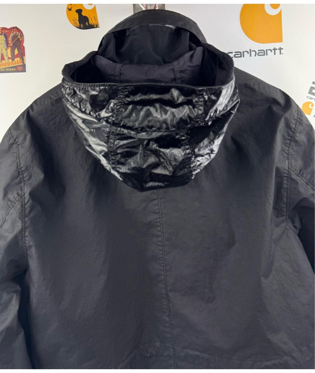 STONE ISLAND Черная полиуретановая куртка, фото 6