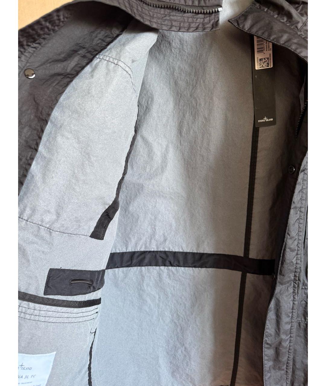 STONE ISLAND Черная полиуретановая куртка, фото 4