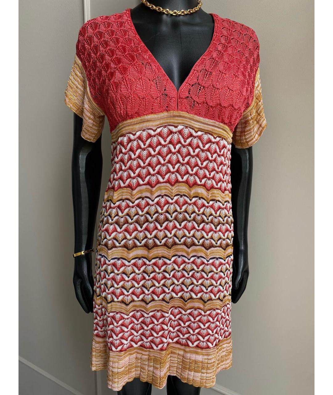 MISSONI Красное вискозное повседневное платье, фото 5
