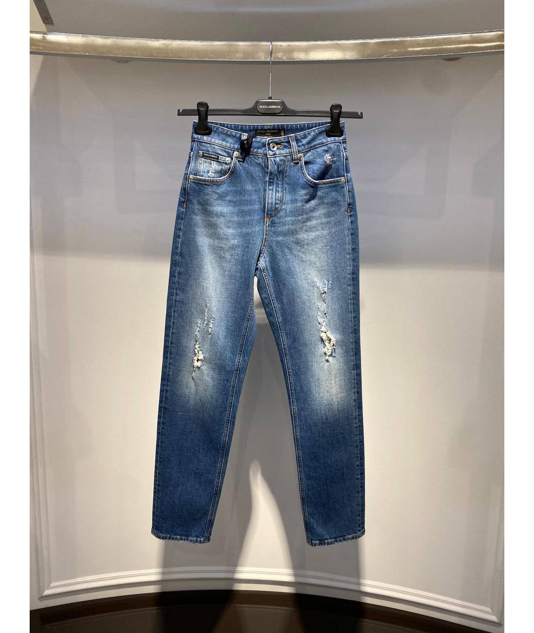 DOLCE&GABBANA Синие прямые джинсы, фото 3