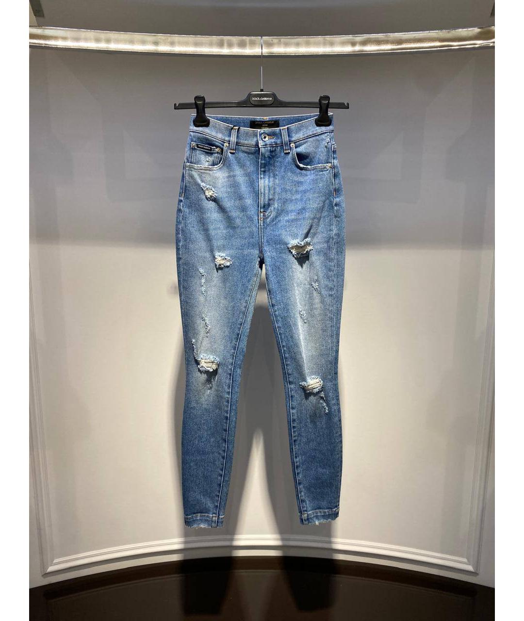 DOLCE&GABBANA Синие прямые джинсы, фото 3