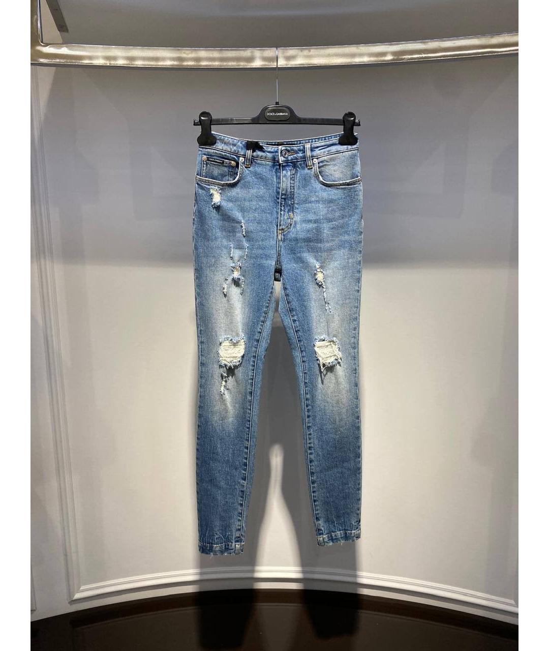 DOLCE&GABBANA Синие прямые джинсы, фото 3