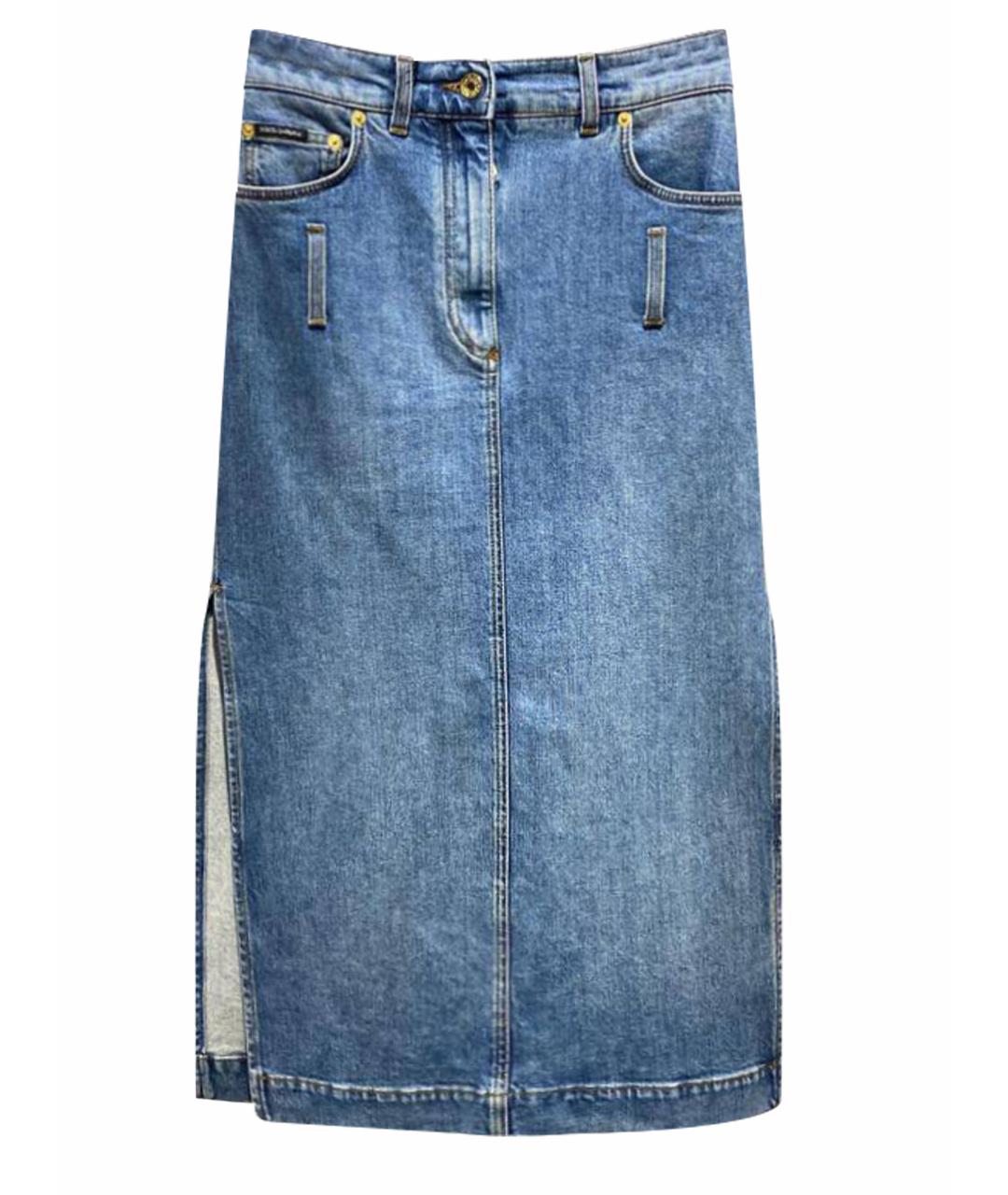 DOLCE&GABBANA Голубая юбка миди, фото 1