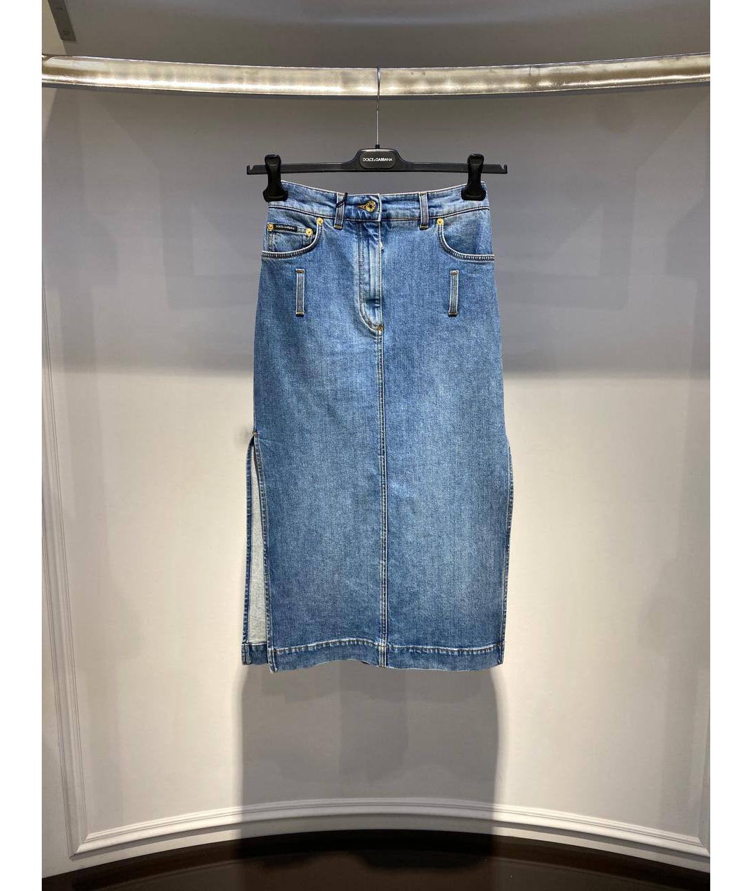 DOLCE&GABBANA Голубая юбка миди, фото 3
