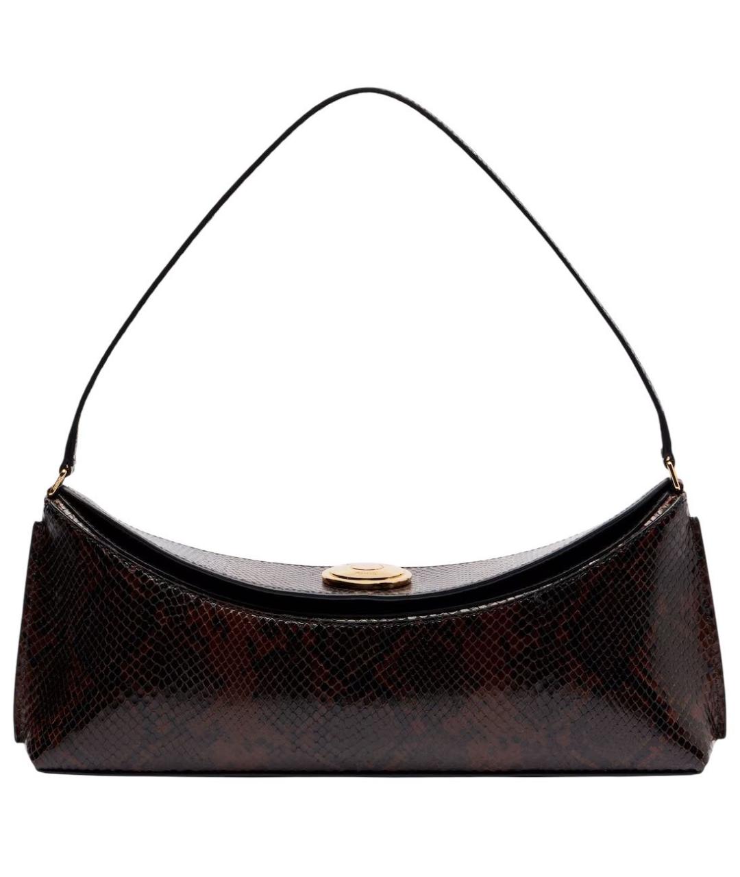 JACQUEMUS Коричневая кожаная сумка с короткими ручками, фото 1