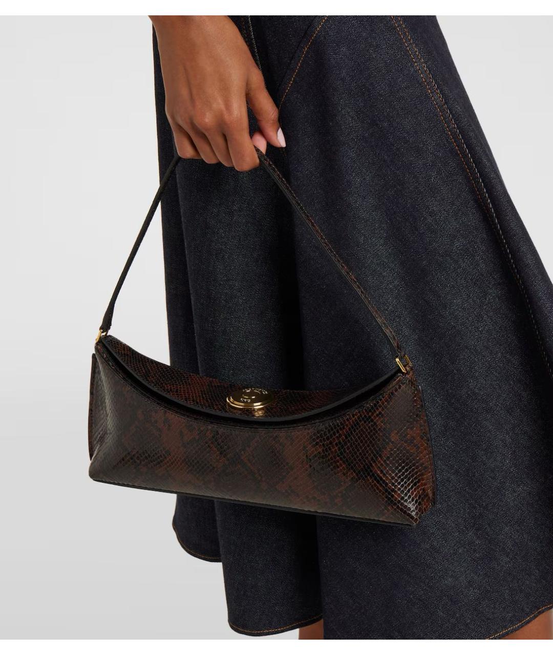 JACQUEMUS Коричневая кожаная сумка с короткими ручками, фото 4