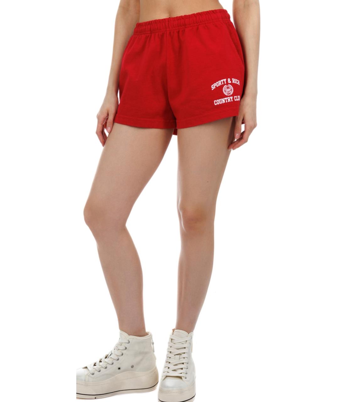 SPORTY AND RICH Красные хлопковые шорты, фото 4
