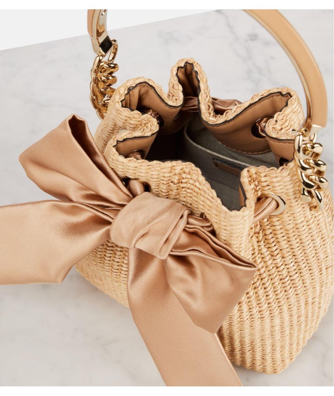 JIMMY CHOO Бежевая сумка с короткими ручками, фото 4