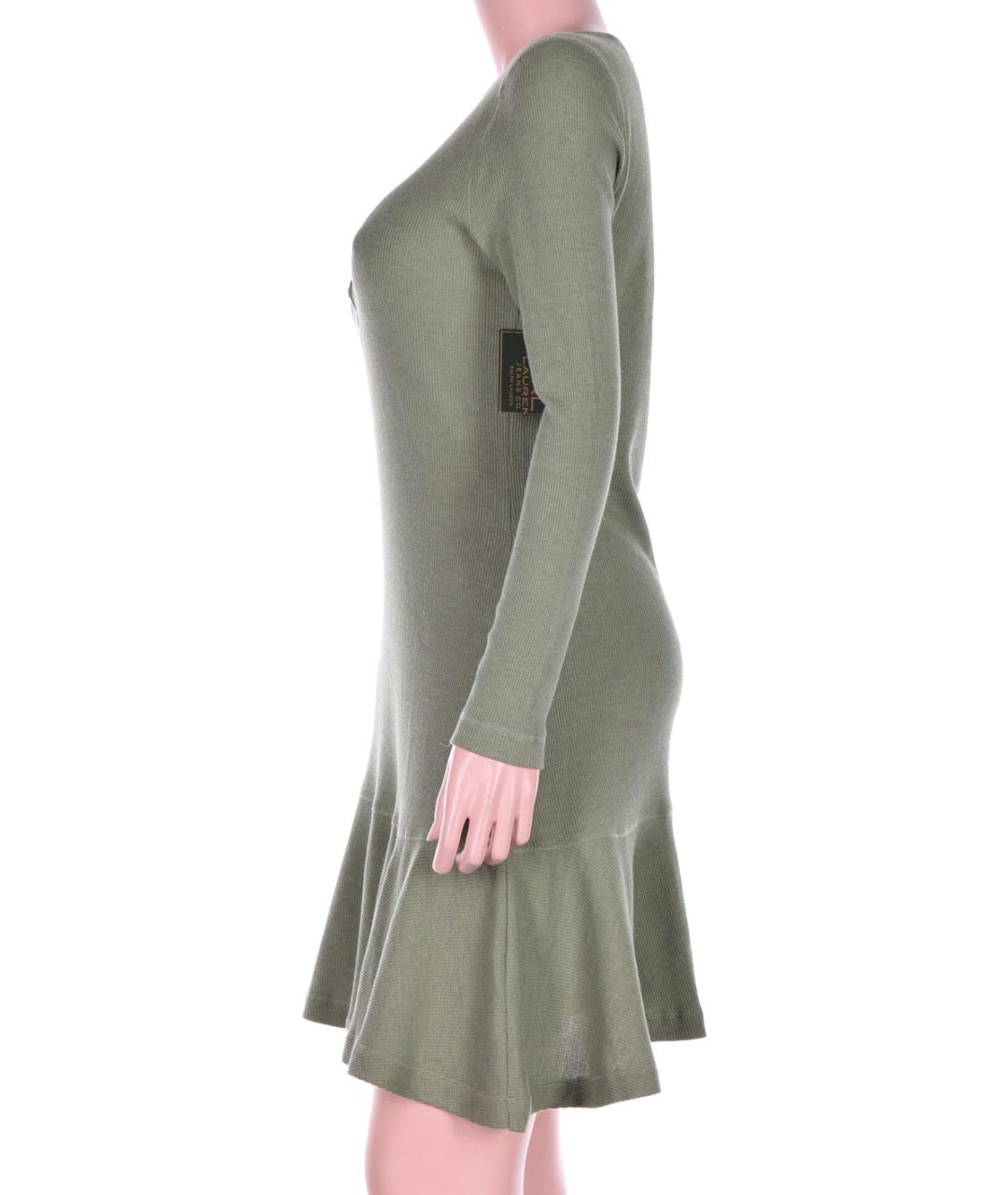 RALPH LAUREN Хаки хлопковое повседневное платье, фото 4