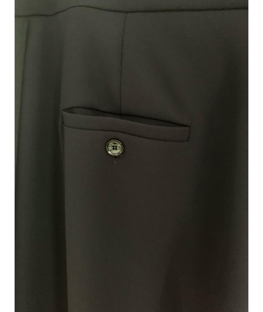 MAX MARA Темно-синие полиэстеровые прямые брюки, фото 4